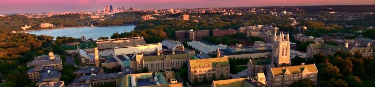 birds eye view of Boston College